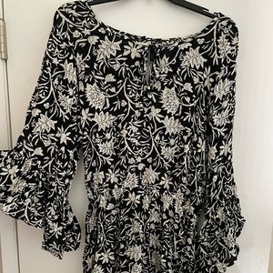 Super cute black and white Volcom romper